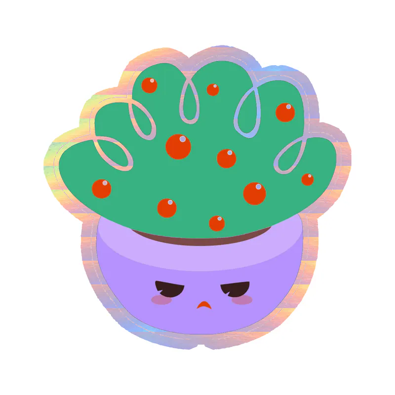 Cactus Holographic Vinyl Decal - Custom Size