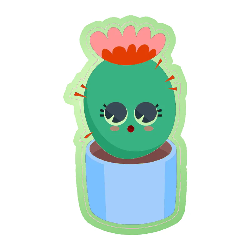 Cactus Glow in the Dark Vinyl Decal - Custom Size