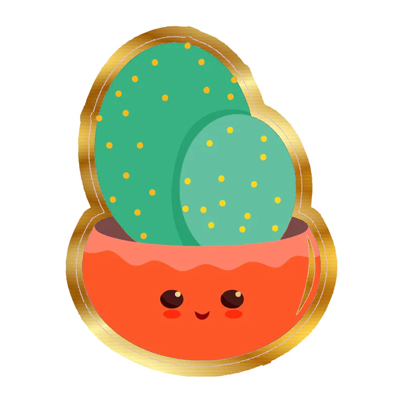 Cactus Gold Chrome Vinyl Decal - Custom Size