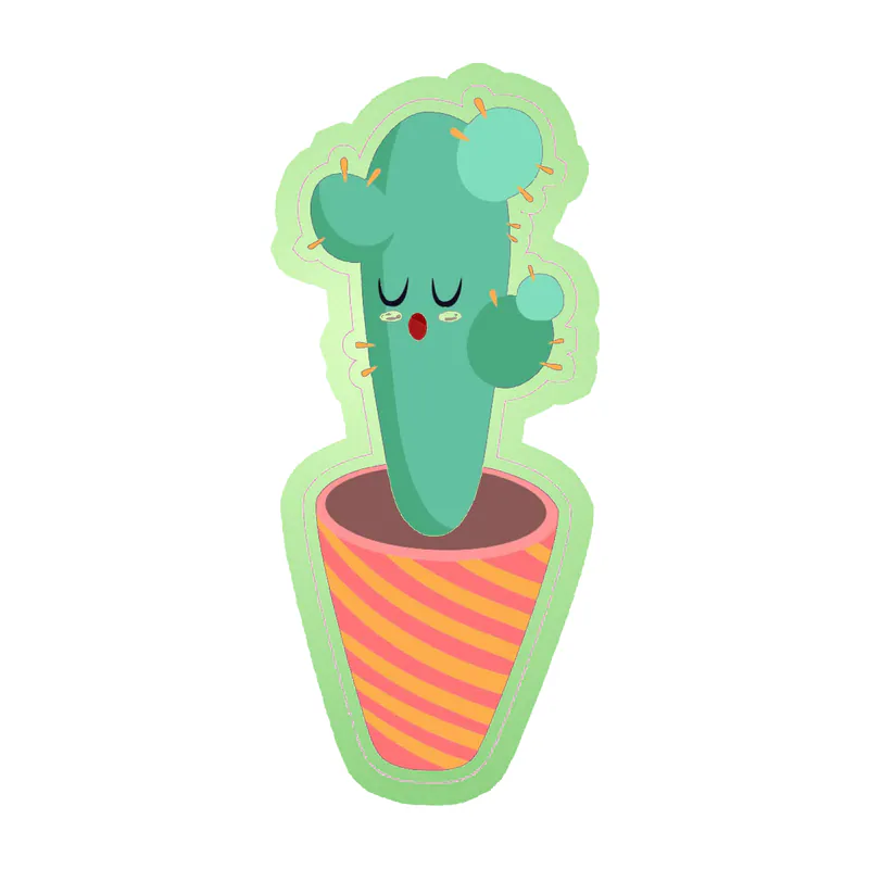 Cactus Glow in the Dark Vinyl Decal - Custom Size
