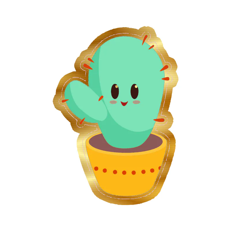 Cactus Gold Chrome Vinyl Decal - Custom Size