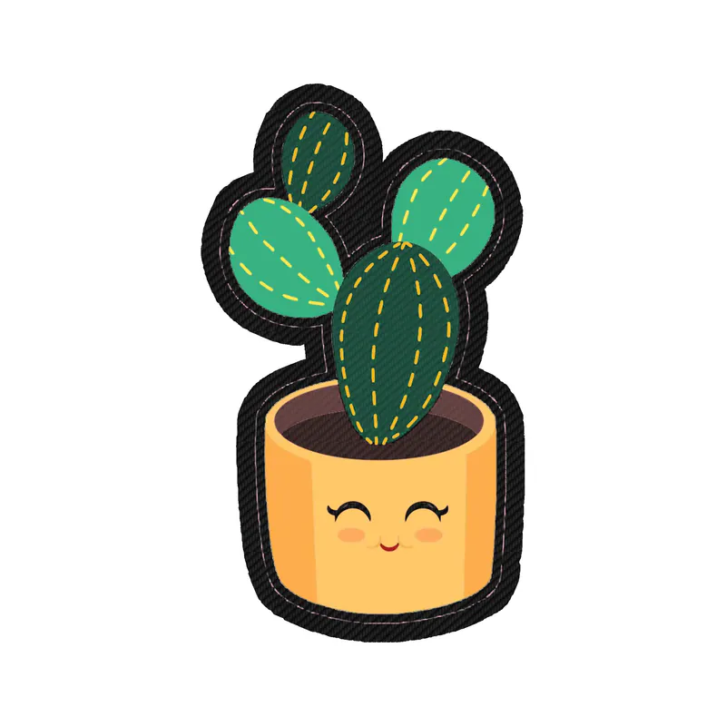 Cactus Carbon Fiber Vinyl Decal - Custom Size