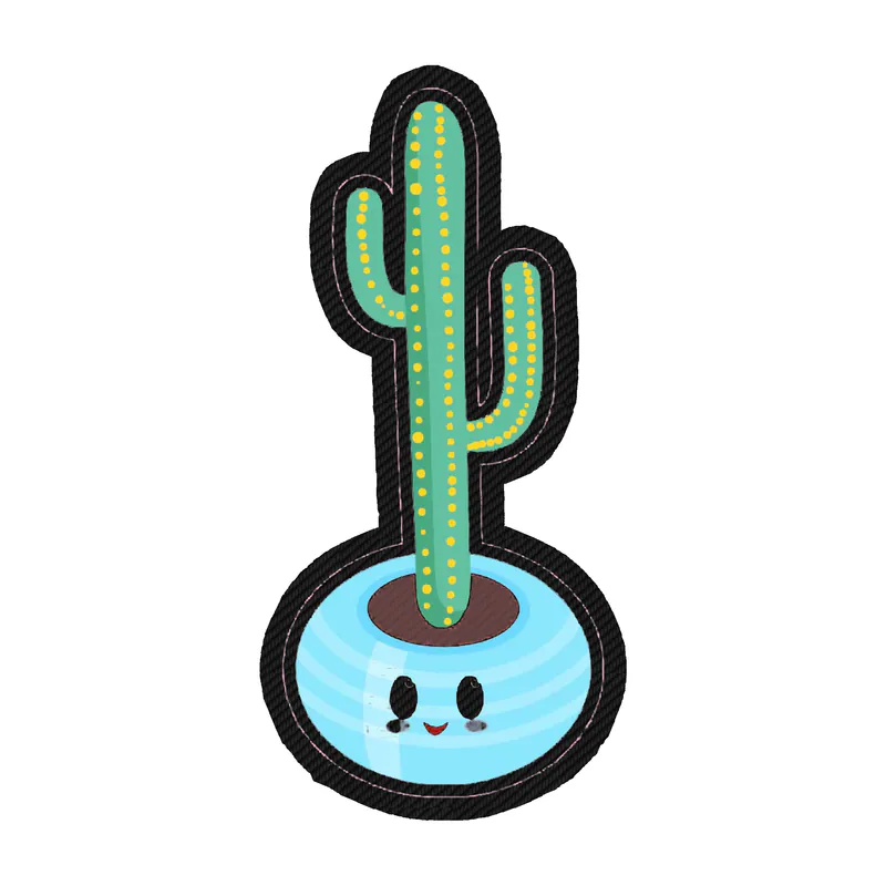 Cactus Carbon Fiber Vinyl Decal - Custom Size