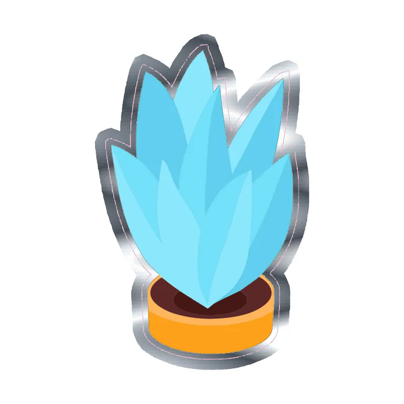 Cactus Silver Chrome Vinyl Decal - Custom Size