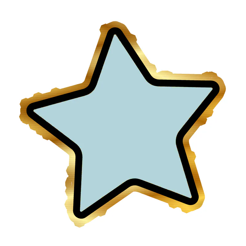 Star Gold Chrome Vinyl Decal - Custom Size