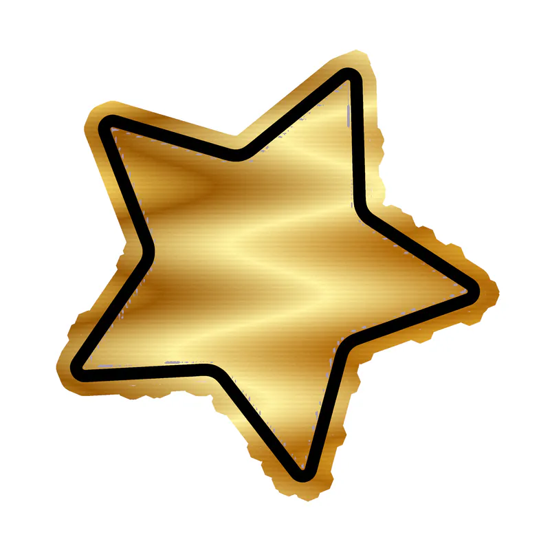 Star Gold Chrome Vinyl Decal - Custom Size