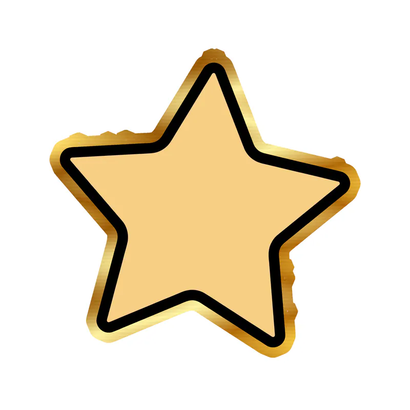 Star Gold Chrome Vinyl Decal - Custom Size