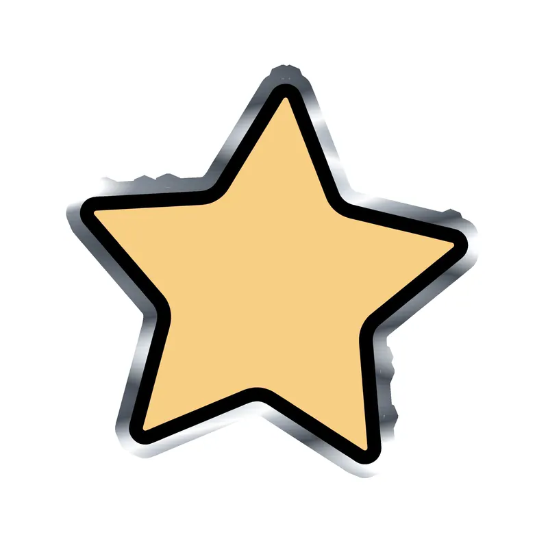 Star Silver Chrome Vinyl Decal - Custom Size