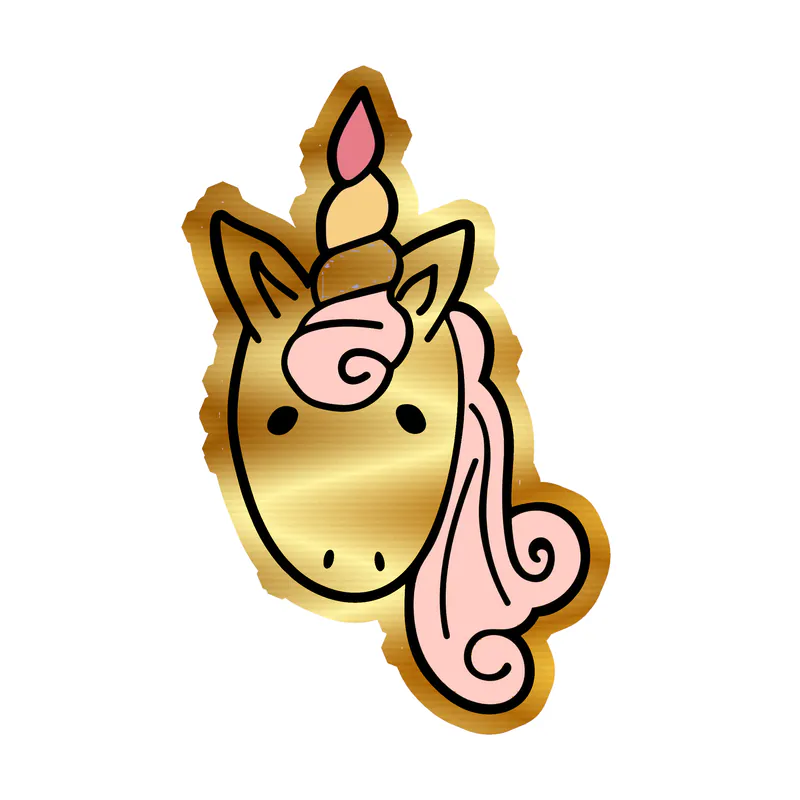Unicorn Gold Chrome Vinyl Decal - Custom Size