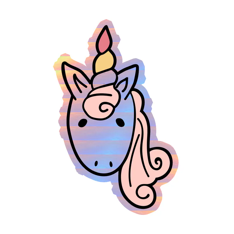 Unicorn Holographic Vinyl Decal - Custom Size