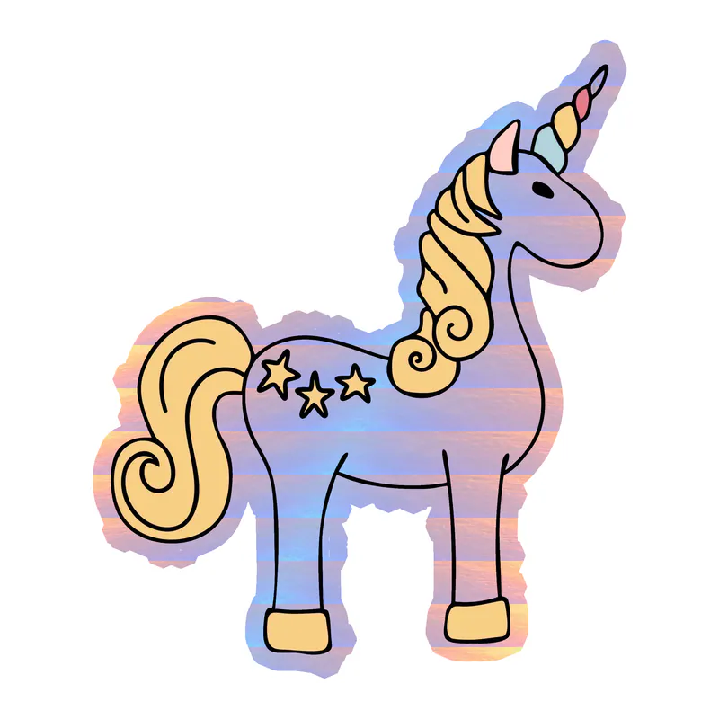 Unicorn Holographic Vinyl Decal - Custom Size