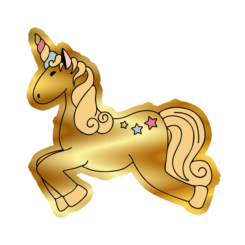 Unicorn Gold Chrome Vinyl Decal - Custom Size