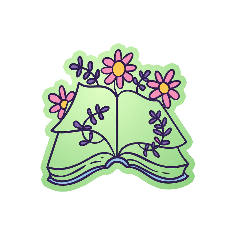 Book Glow in the Dark Vinyl Decal - Custom Size