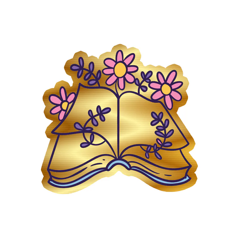 Book Gold Chrome Vinyl Decal - Custom Size