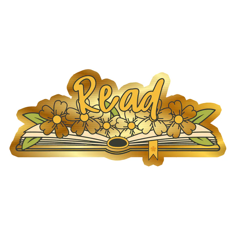 Book Gold Chrome Vinyl Decal - Custom Size