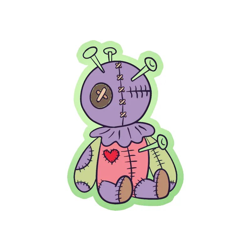Voodoo Doll Glow in the Dark Vinyl Decal - Custom Size