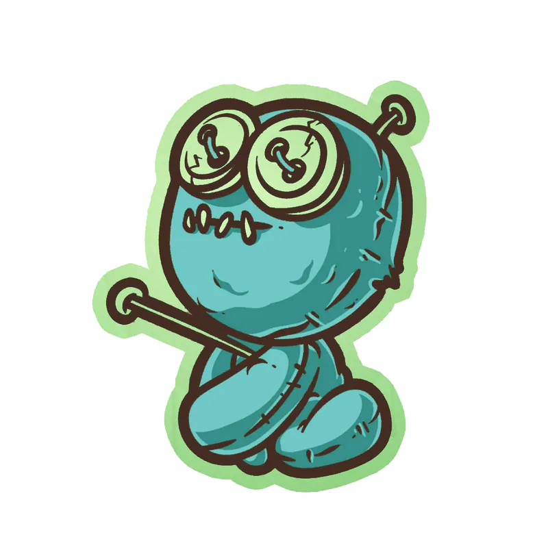 Voodoo Doll Glow in the Dark Vinyl Decal - Custom Size