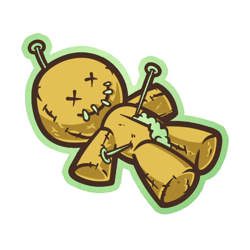 Voodoo Doll Glow in the Dark Vinyl Decal - Custom Size
