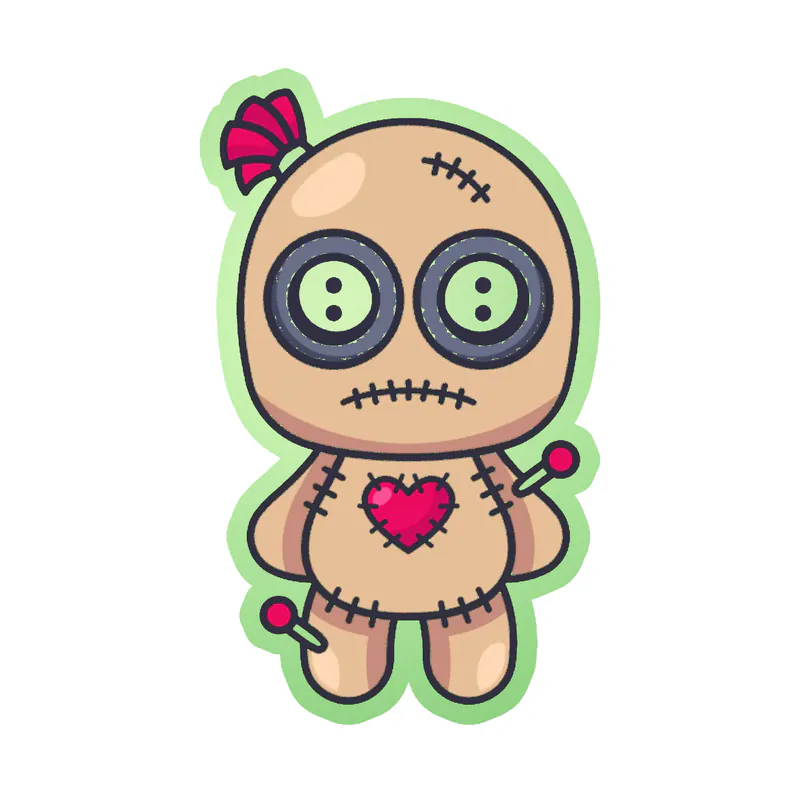 Voodoo Doll Glow in the Dark Vinyl Decal - Custom Size