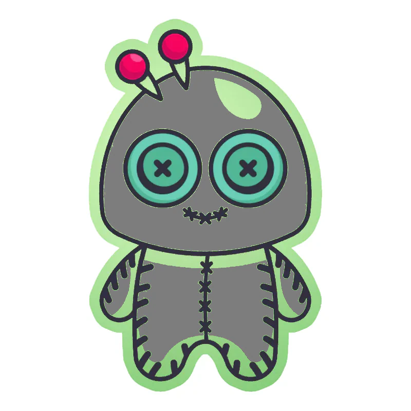 Voodoo Doll Glow in the Dark Vinyl Decal - Custom Size