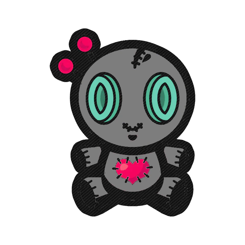 Voodoo Doll Carbon Fiber Vinyl Decal - Custom Size