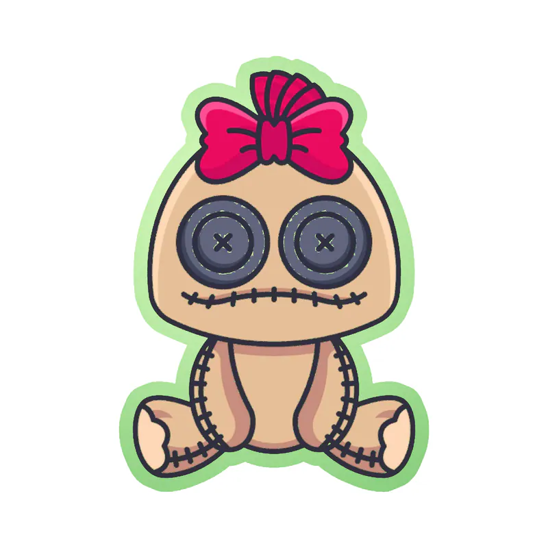 Voodoo Doll Glow in the Dark Vinyl Decal - Custom Size