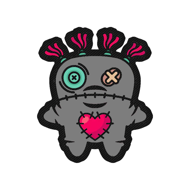 Voodoo Doll Carbon Fiber Vinyl Decal - Custom Size