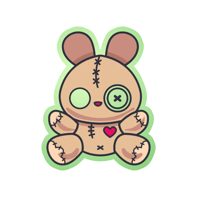 Voodoo Doll Glow in the Dark Vinyl Decal - Custom Size