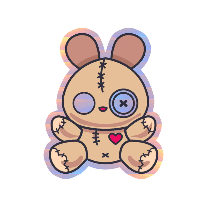 Voodoo Doll Holographic Vinyl Decal - Custom Size