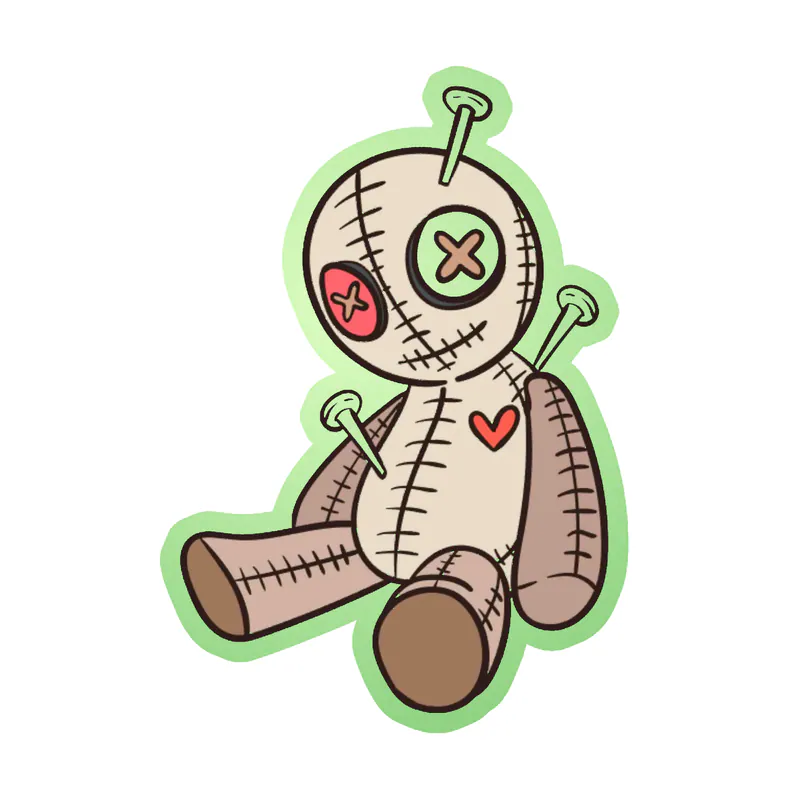 Voodoo Doll Glow in the Dark Vinyl Decal - Custom Size