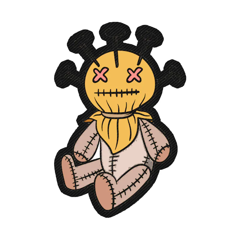 Voodoo Doll Carbon Fiber Vinyl Decal - Custom Size