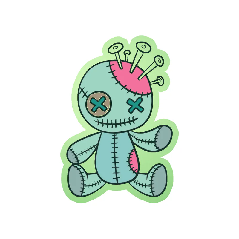 Voodoo Doll Glow in the Dark Vinyl Decal - Custom Size
