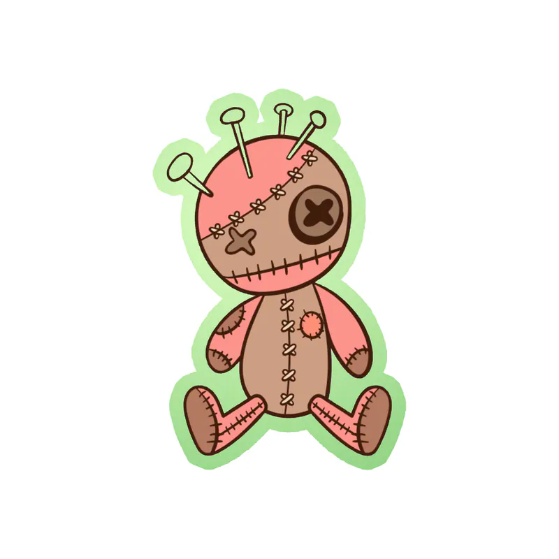 Voodoo Doll Glow in the Dark Vinyl Decal - Custom Size