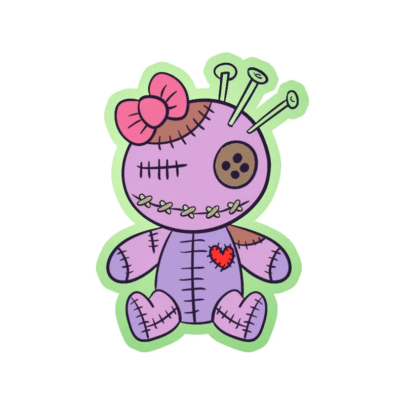 Voodoo Doll Glow in the Dark Vinyl Decal - Custom Size