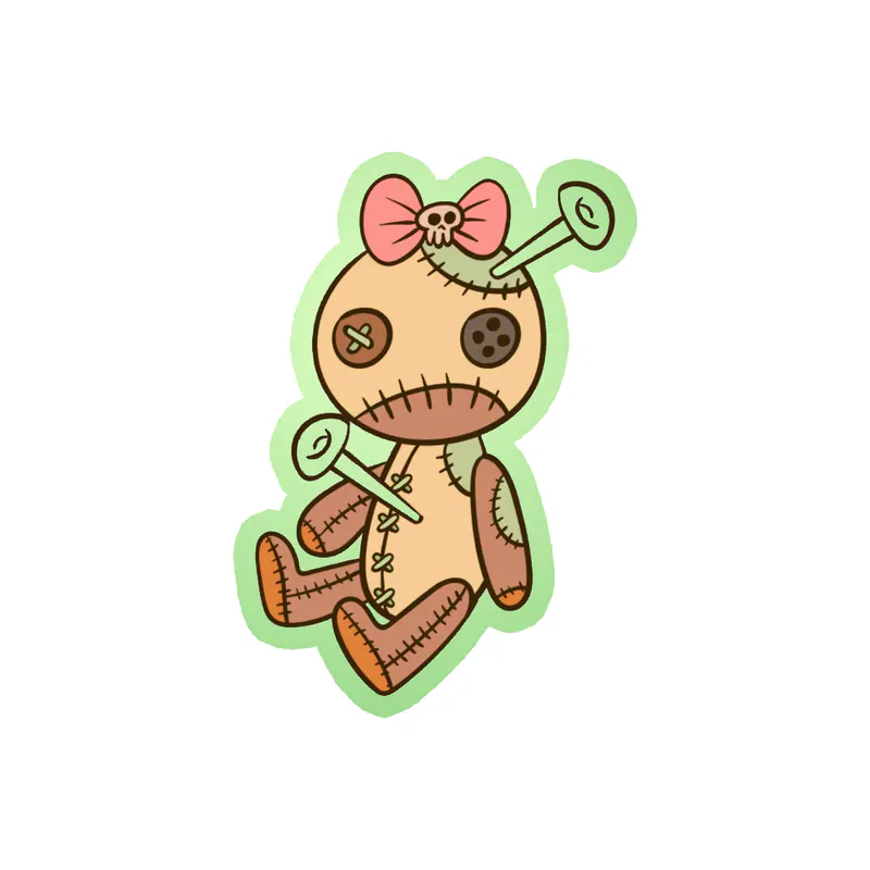 Voodoo Doll Glow in the Dark Vinyl Decal - Custom Size