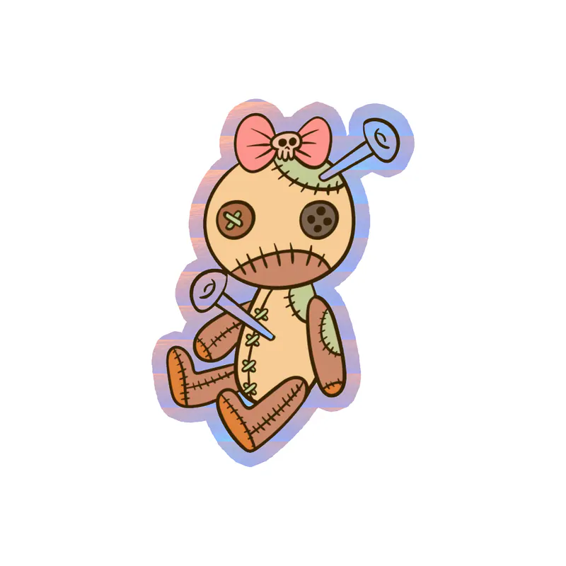 Voodoo Doll Holographic Vinyl Decal - Custom Size