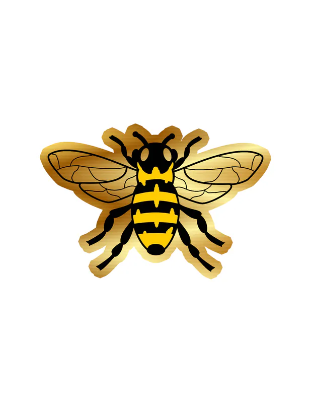 Bee Gold Chrome Vinyl Decal - Custom Size