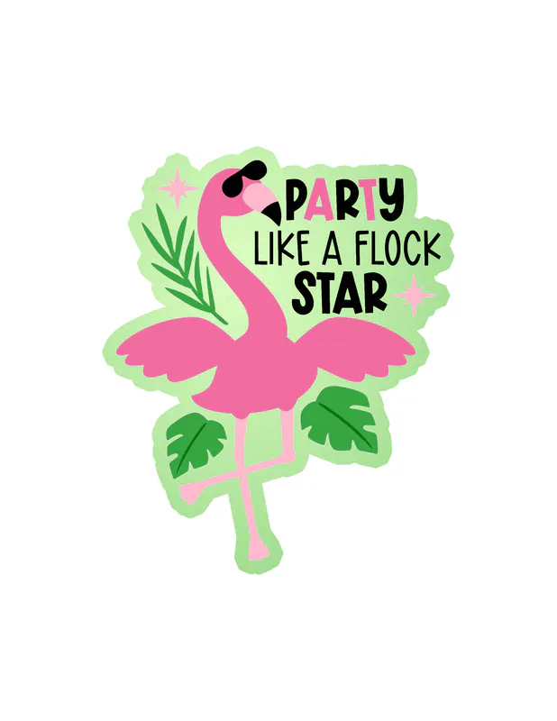 Flamingo Glow in the Dark Vinyl Decal - Custom Size