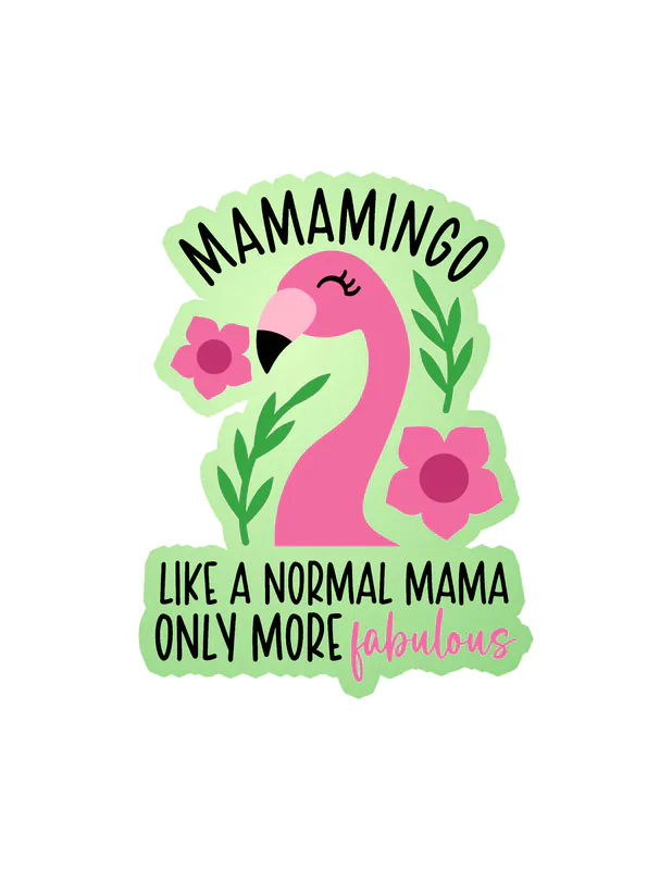 Flamingo Glow in the Dark Vinyl Decal - Custom Size