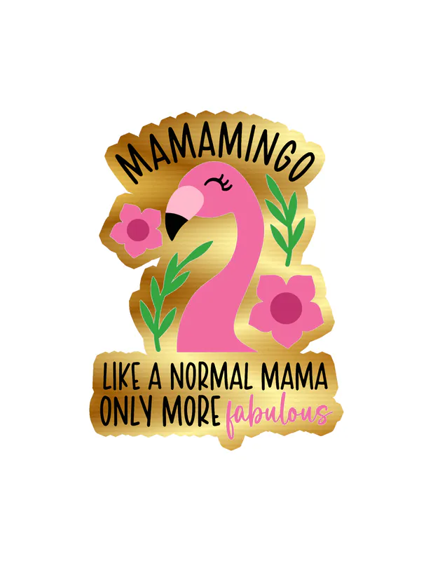 Flamingo Gold Chrome Vinyl Decal - Custom Size