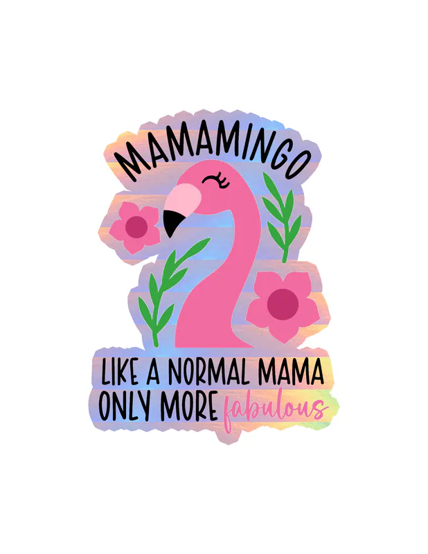 Flamingo Holographic Vinyl Decal - Custom Size