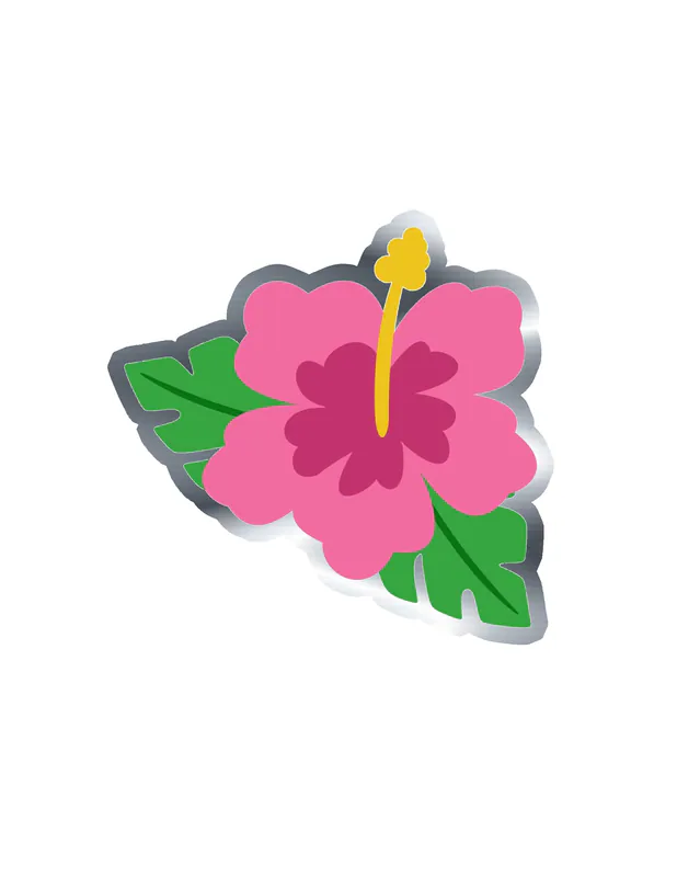 Flower Silver Chrome Vinyl Decal - Custom Size