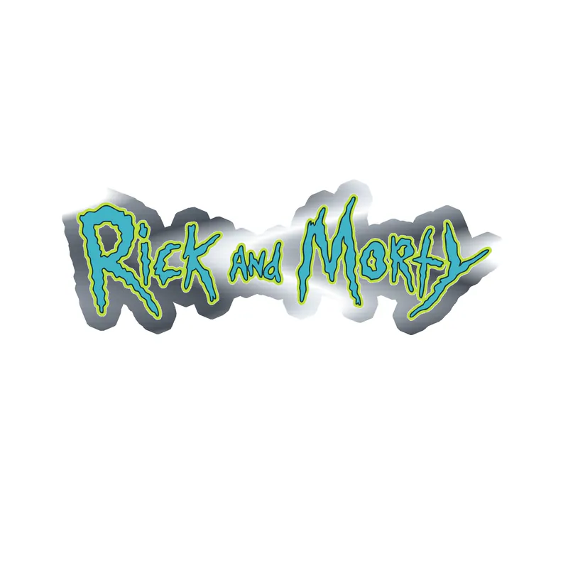 Rick And Morty - Silver Chrome Vinyl Sticker - Custom Size