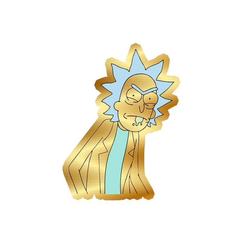 Rick And Morty - Gold Chrome Vinyl Sticker - Custom Size