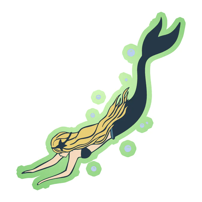 Mermaid Full Color Vinyl - Glow in the Dark Vinyl Sticker - Custom Size