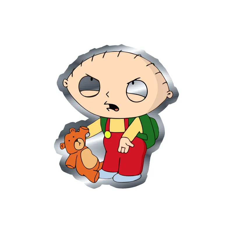 Family Guy - Silver Chrome Vinyl Sticker - Custom Size