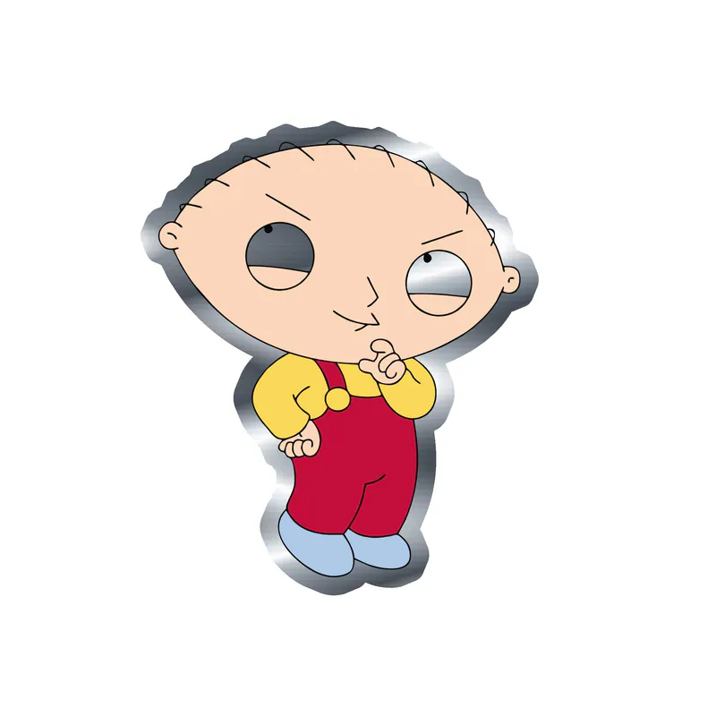 Family Guy - Silver Chrome Vinyl Sticker - Custom Size