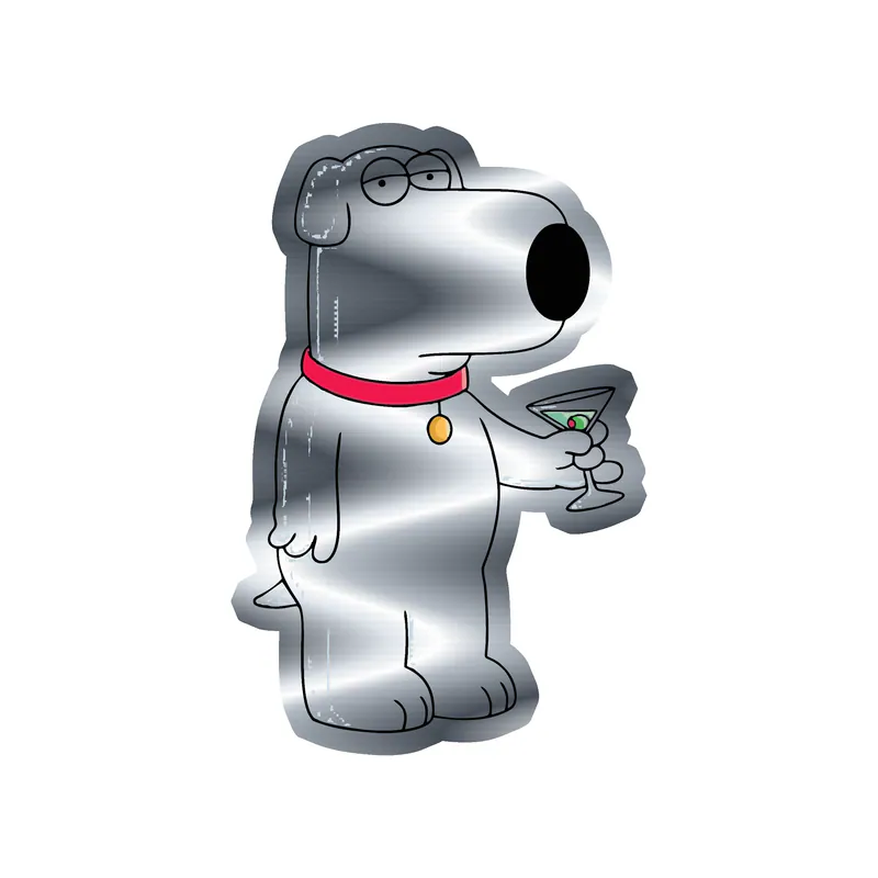 Family Guy - Silver Chrome Vinyl Sticker - Custom Size