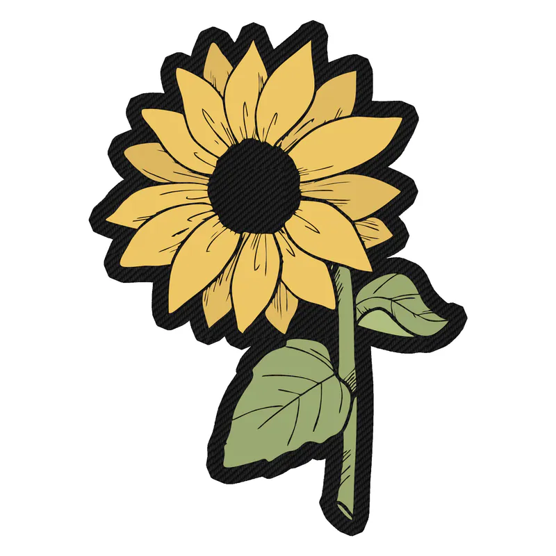 Sunflower Full Color Vinyl - Carbon Fiber Vinyl Sticker - Custom Size