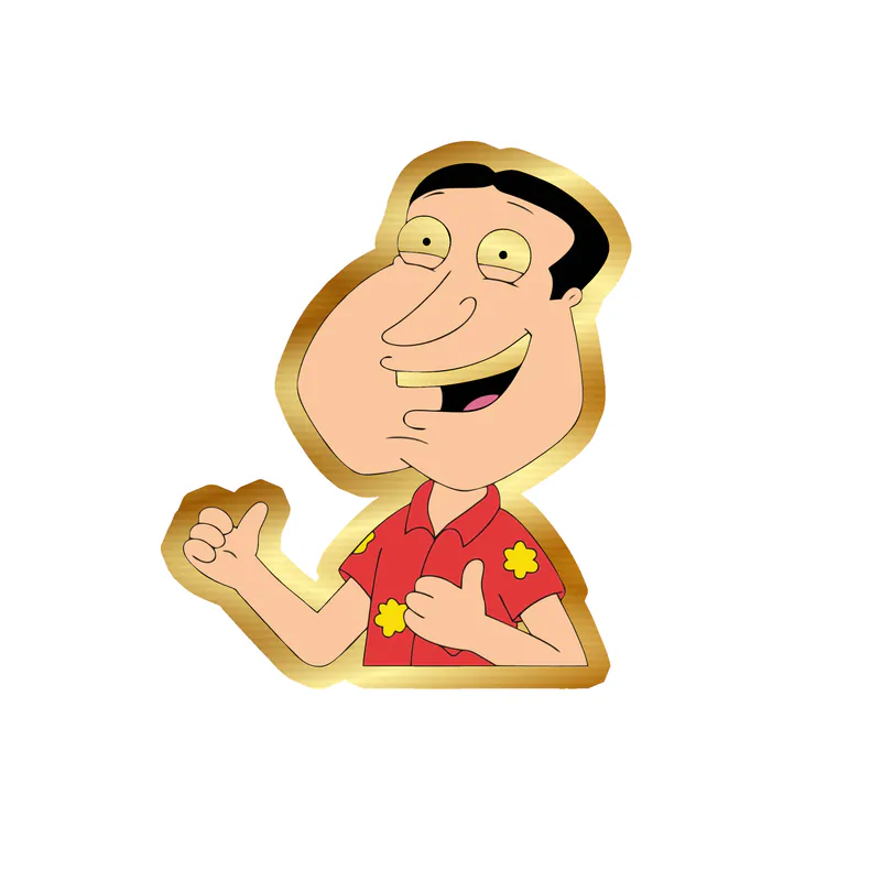 Family Guy - Gold Chrome Vinyl Sticker - Custom Size